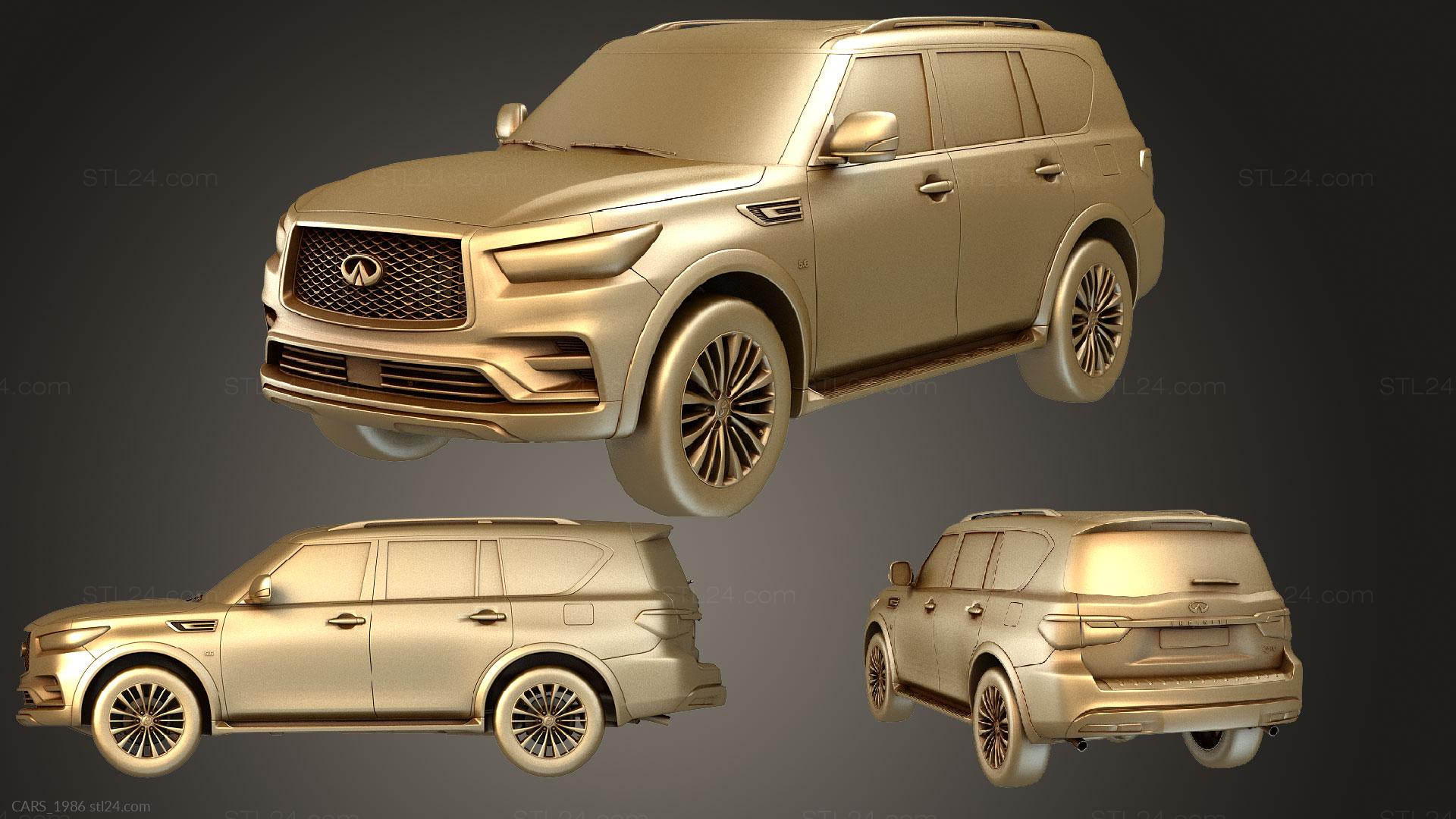 Автомобили и транспорт - Infiniti QX80 2018, CARS_1986 | 3D модель для ЧПУ  станка